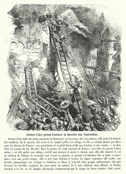 Jeanne d Arc prend d assaut la Bastille des Tournelles (engraving)