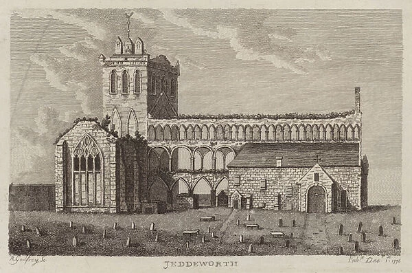 Jedburgh Abbey, Scotland (engraving)