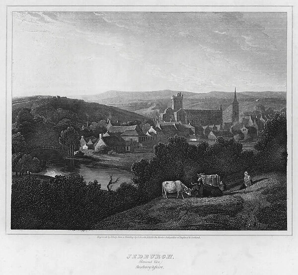 Jedburgh, General View, Roxburghshire (engraving)