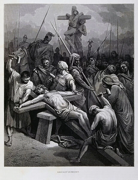 Jesus crucified, Illustration from the Dore Bible, 1866