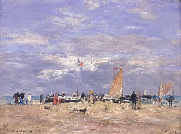 The Jetty at Deauville, 1869 (oil on panel)