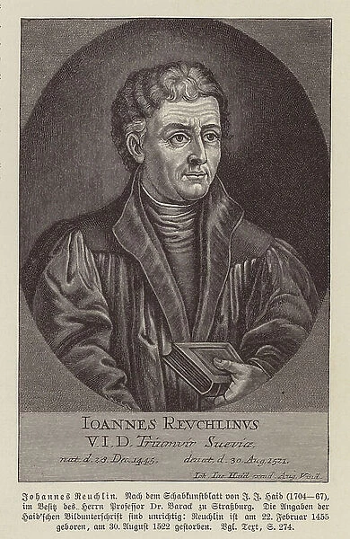 Johann Reuchlin, German Catholic humanist and scholar (mezzotint)