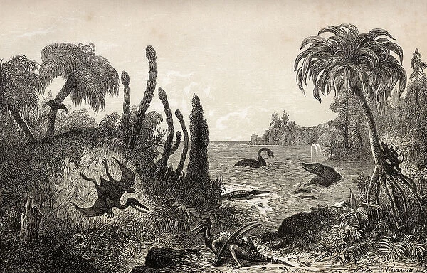 Jurassic Landscape (engraving)