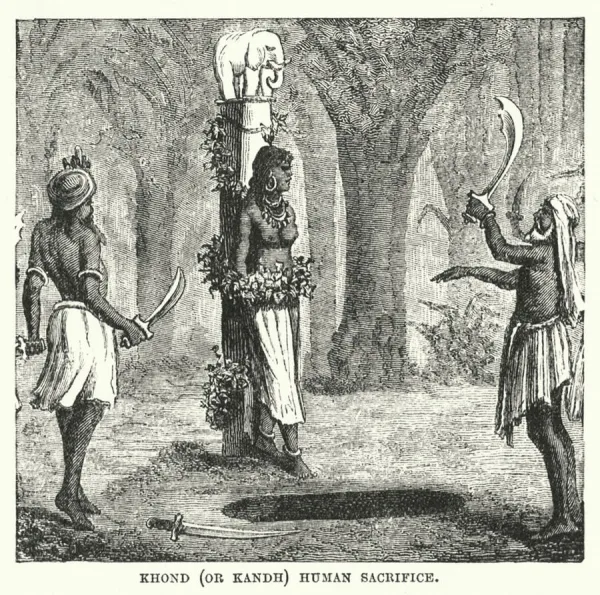 Khond (or Kandh) Human Sacrifice (engraving)