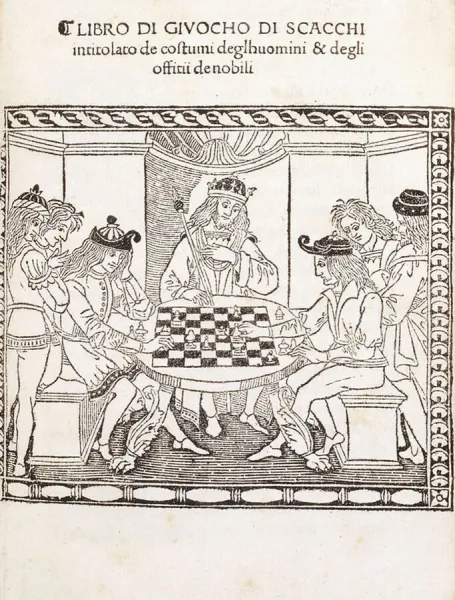 The King and his Courtiers Playing Chess, 1493  /  4 (woodcut)