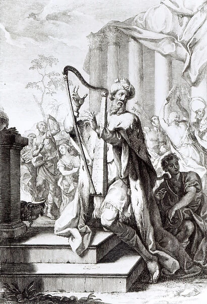 King David Playing the Lyre, engraved by A Faldanus (Photos Framed,  Prints,...) #12724699