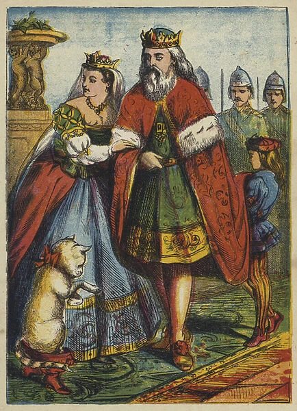 The King and Princess Visit the Marquis (colour litho)