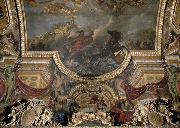 The King Taking Maestricht in Thirteen Days in 1673, Ceiling Painting from the Galerie