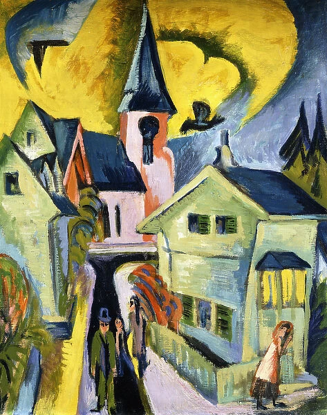 Konigstein with Red Church; Konigstein mit roter Kirche, 1916 (oil on canvas)
