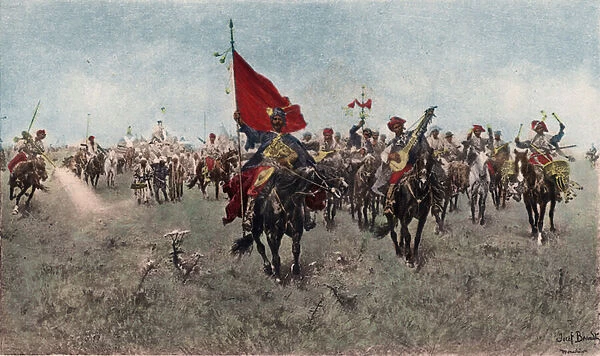 Kurdish Cavalry on the March (colour photogravure)