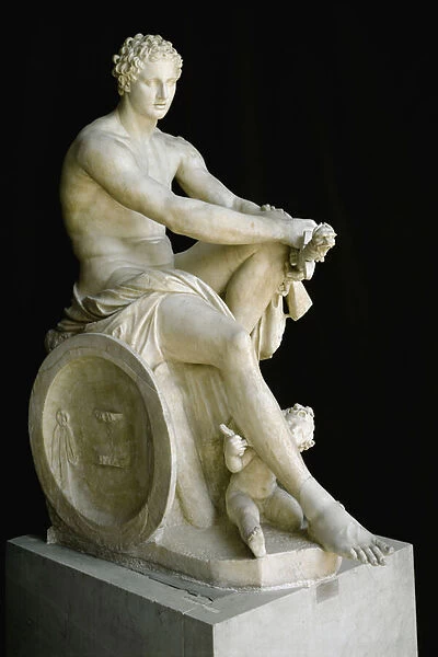 L Ares Ludovisi Roman marble sculpture depicting the god Mars sitting