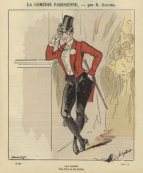 La Comedie Parisienne (coloured engraving)