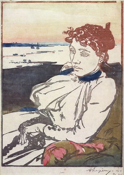 La Convalescante Mme. Lepere, 1892 (woodcut)