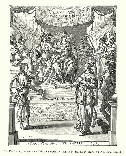 La Marianne, tragedie de Tristan l Hermite, frontispce dessine et grave par Abraham Bosse (engraving)