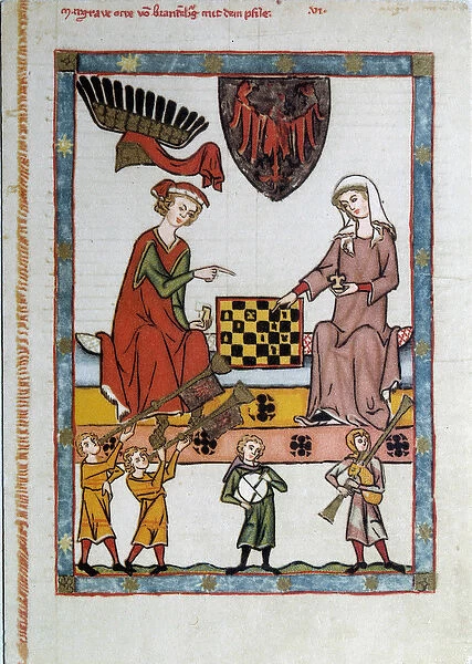 La partie d chess, Deux jeunes gens jouant aux chess