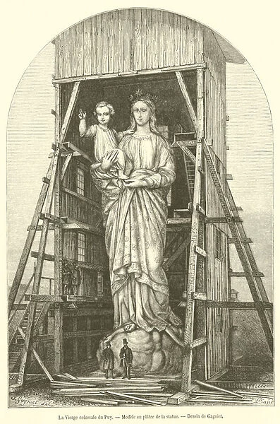 La Vierge colossale du Puy, Modele en platre de la statue (engraving)