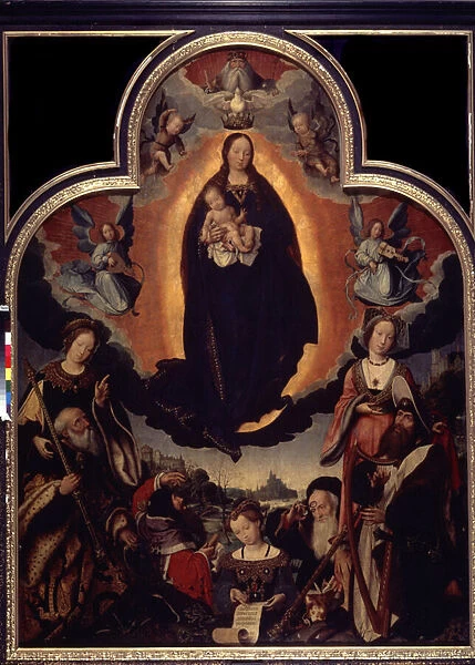 'La Vierge en Gloire'(The Glorification of the Virgin) Parmi les personnages entourant la Vierge et Jesus Christ : le roi David jouant de la harpe