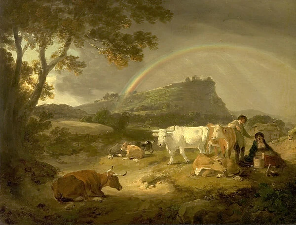 Landscape, Beeston Castle, Cheshire, and Rainbow, 1793 (oil on canvas)