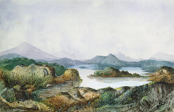 Landscape with a Lake (w  /  c on paper)