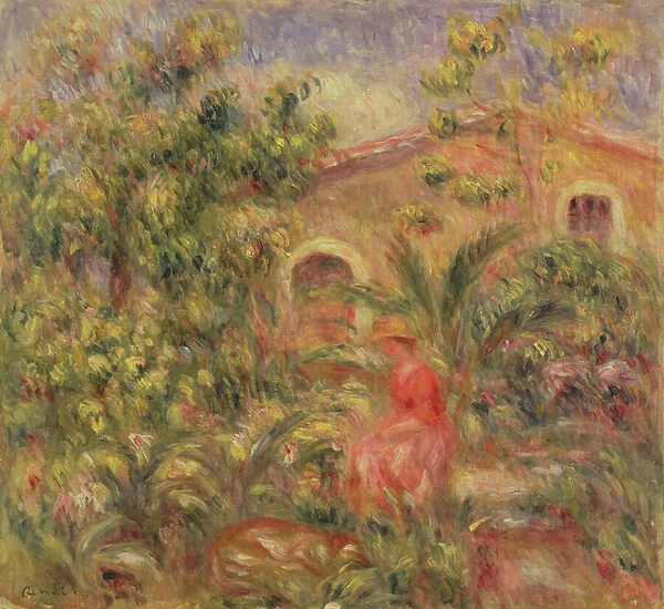 Landscape with Woman and Dog, 1917 (oil on canvas)