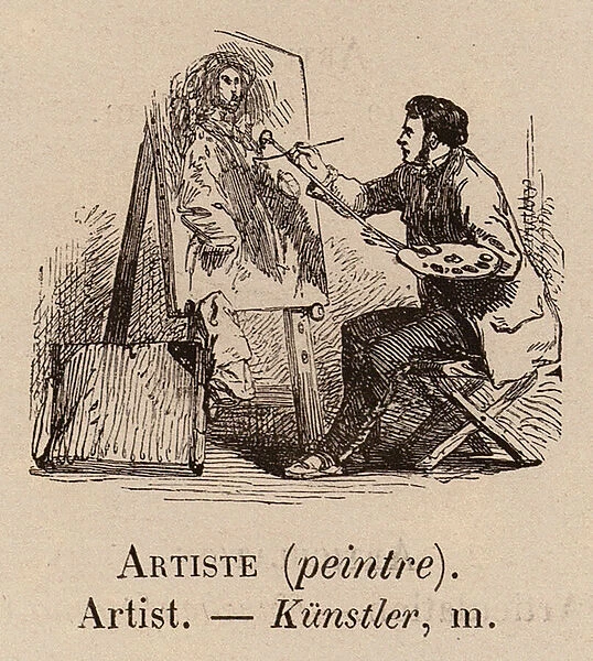 Le Vocabulaire Illustre: Artiste (peintre); Artist; Kunstler (engraving)