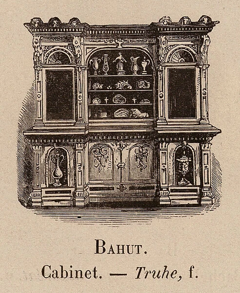 Le Vocabulaire Illustre: Bahut; Cabinet; Truhe (engraving)