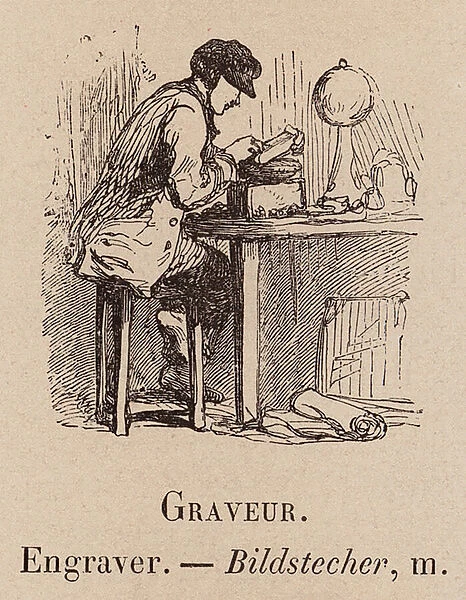 Le Vocabulaire Illustre: Graveur; Engraver; Bildstecher