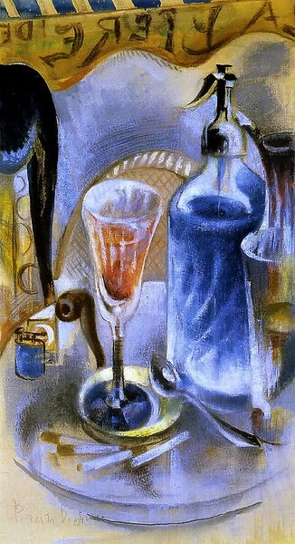Still Life with a Siphon, c. 1930 (w  /  c, gouache, pastel & charcoal on paper)