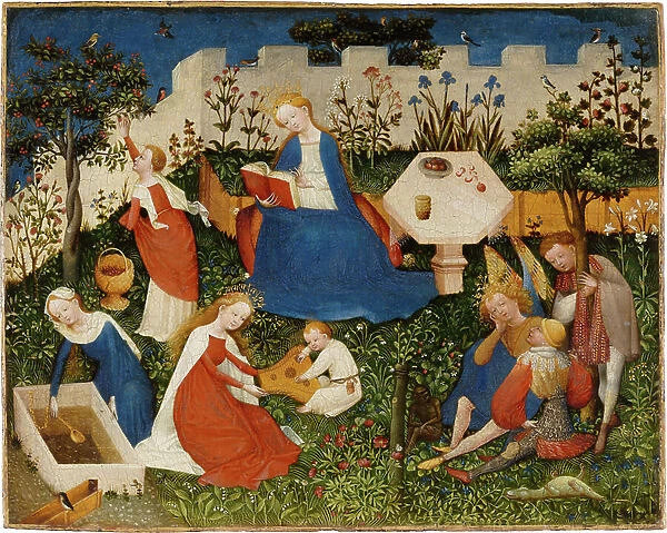 The Little Garden of Paradise, c.1410-20 (mixed media on oak)