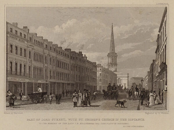 Part of Lord Street, with St Georges Church in the Distance, Liverpool (engraving)