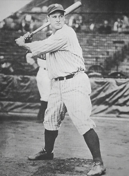 Lou Gehrig, legendary first baseman for the New York Yankees (b  /  w photo)