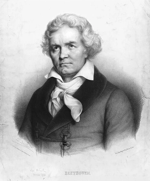 Ludwig van Beethoven (1770-1827) (litho) (b  /  w photo)