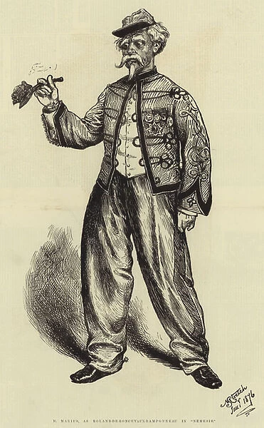 M Marius, as Roland-de-Roncevaux-Ramponneau in 'Nemesis'(engraving)