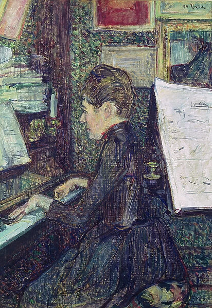 Mademoiselle Dihau (1843-1935) at the Piano, 1890 (oil on canvas)
