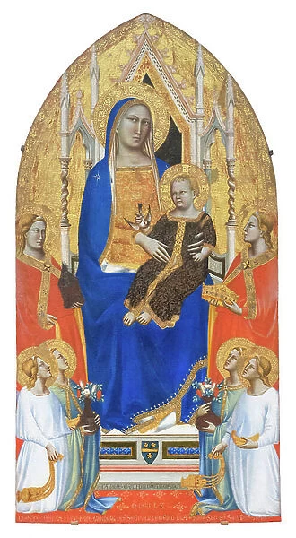 Madonna and Child enthroned with st Mary Magdalen, st Catherine of Alexandria and angels, 1355, (tempera on wood)