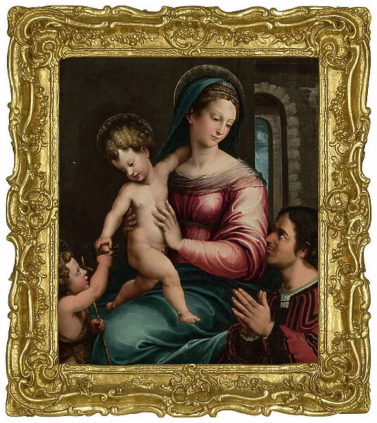 The Madonna and Child with the Infant Saint John the Baptist and a donor (oil on panel)