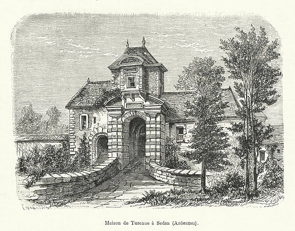 Maison de Turenne a Sedan (Ardennes) (engraving)