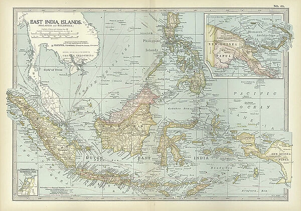 Map of East India Islands with New Guinea, c.1900 (engraving)