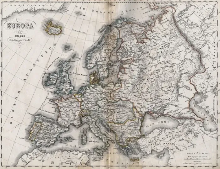 19th Century Map Of Europe