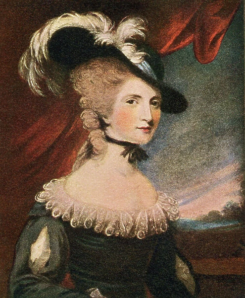 Mary Robinson nee Darby, 1757 to 1800. English poet, actress and novelist, aka The English Sappho and for her role as Perdita, heroine of Shakespeare's The Winter's Tale in 1779 and as the first public mistress of George IV
