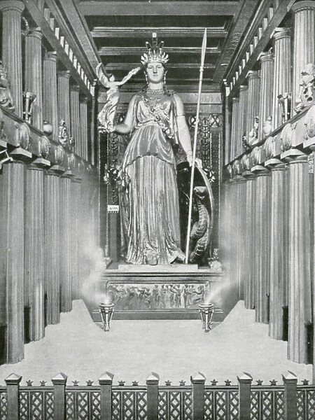 Masterpiece of Pheidias: The Statue of Athene in her chosen shrine (litho)