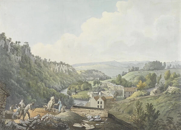 Matlock Baths, Derbyshire, c. 1789 (w  /  c, pen and brown ink, graphite and wash on laid