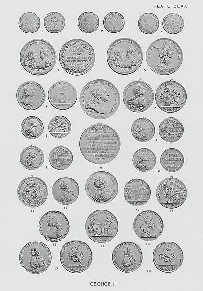 Medallic Illustrations of British History: George II (b / w photo)