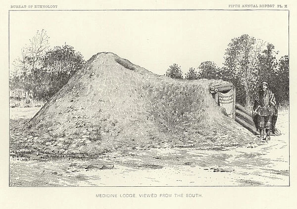 Medicine lodge viewed from the south (engraving)