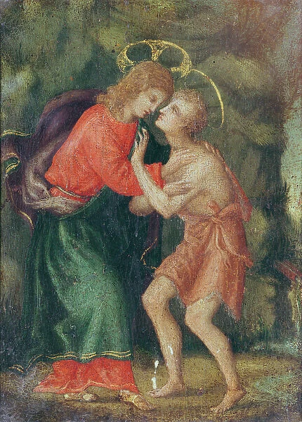 The meeting of Christ and St. John the Baptist (oil on panel)
