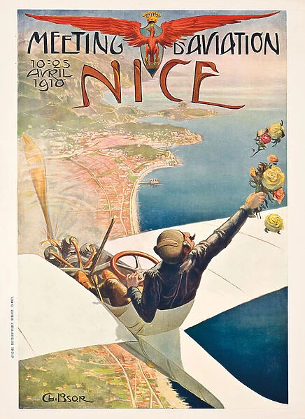Meeting d'Aviation, April 10-25, 1910, Nice, 1910 (offset colour litho)