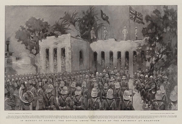 In Memory of Gordon, the Service among the Ruins of the Residency at Khartoum (engraving)