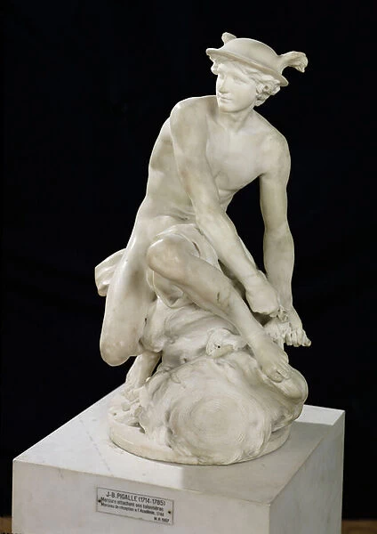 Mercury Attaching his Winged Sandals, 1744 (marble)