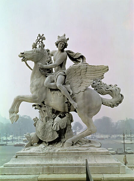 Mercury on Pegasus ( Le Cheval de Marly ) 1701-02 (marble)