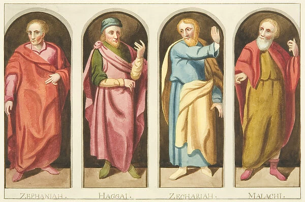 Four minor prophets painted on west side of screen dividing the nave from the choir of